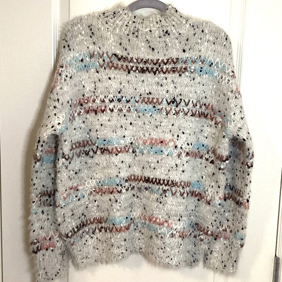 Raga Women's Turtleneck Sweater Size M Darla Speckled Eyelash Warm Cozy - Picture 1 of 6